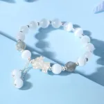 月光石+銀 招財天祿貔貅神獸女士手鏈：圖片 2