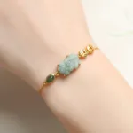 碧玉青心 玉製發財貔貅女士手鏈：圖片 5