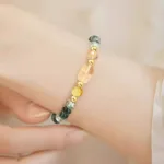 綠幽靈滿財福氣珠 招財貔貅女士手鏈：圖片 5
